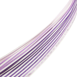 Purple Striped Silk Scarf - Thumbnail