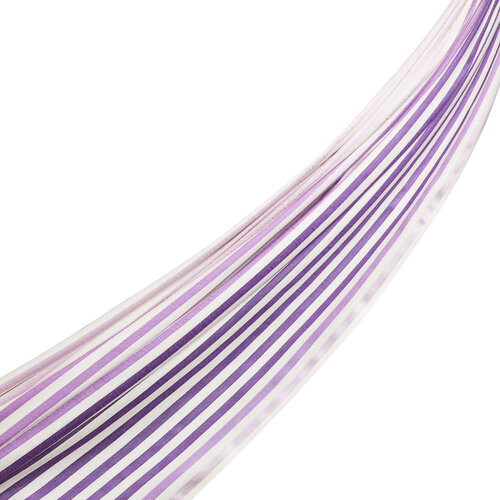 Purple Striped Silk Scarf 