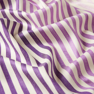 Purple Striped Silk Scarf - Thumbnail