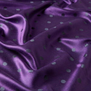 ipekevi - Purple Violet Polka Dot Silk Scarf (1)