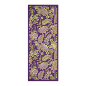 Purple Yellow Royal Ivy Pattern Tencel Scarf - Thumbnail