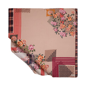 ipekevi - ايشارب حرير تويل تصميم ورود لون وردي ipekevi - ايشارب حرير تويل تصميم ورود لون وردي