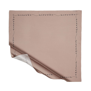 ipekevi - ايشارب حرير تويل لون ليلكي ضبابي مزيّن بتوقيع الماركة