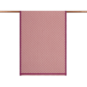 ipekevi - Puslu Pembe Dama Desenli Yün İpek Şal (1)