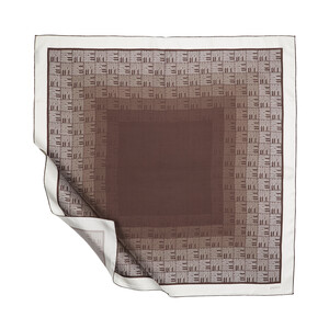 ipekevi - ايشارب حرير تويل لون بني غامق نمط الكوفي