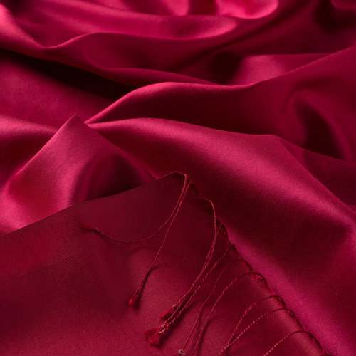 Raspberry Reversible Silk Scarf