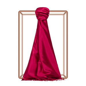 Raspberry Reversible Silk Scarf - Thumbnail