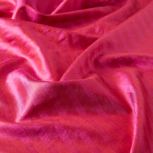 Raspberry Stripe Patterned Silk Shawl - Thumbnail