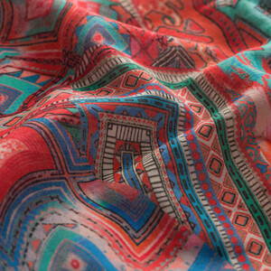 Red Anatolian Dream Cotton Scarf - Thumbnail