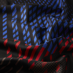 ipekevi - Red Black Moderna Twill Silk Scarf (1)