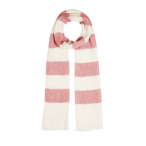 ipekevi - Red Block Striped Linen Cotton Scarf (1)