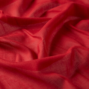 Red Bordered Modal Silk Scarf - Thumbnail