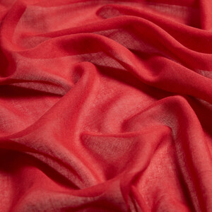 Red Bordered Modal Silk Scarf - Thumbnail