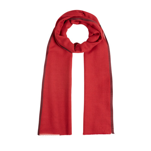 Red Bordered Modal Silk Scarf