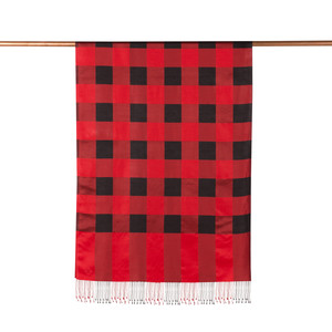 Red Buffalo Checked Silk Scarf - Thumbnail