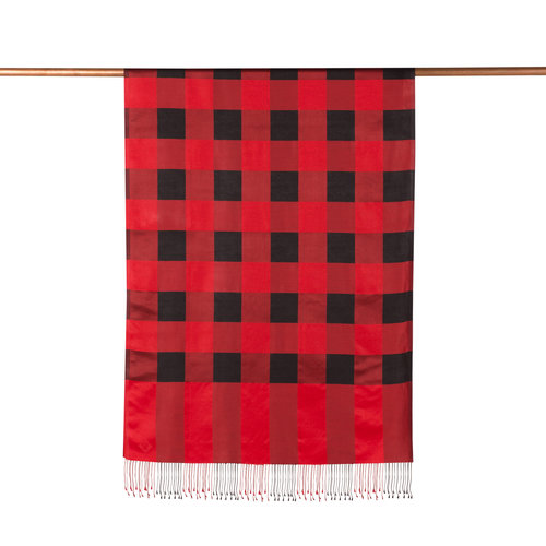 Red Buffalo Checked Silk Scarf