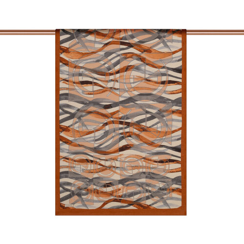 Red Copper Mono Wave Print Tencel Scarf