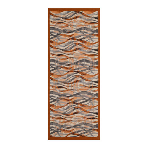 Red Copper Mono Wave Print Tencel Scarf