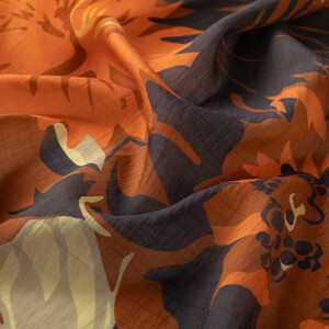 Red Copper Nihavent Print Tencel Scarf - Thumbnail