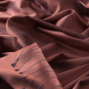 Red Copper Plain Silk Scarf - Thumbnail