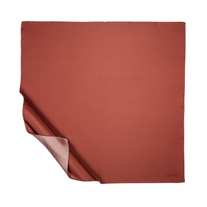 Red Copper Plain Silk Twill Scarf - Thumbnail