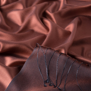 Red Copper Reversible Silk Scarf - Thumbnail