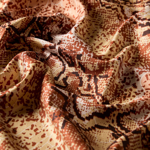 Red Copper Snakeskin Print Silk Shawl