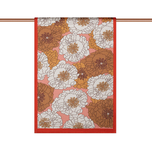 Red Cream Hydrangea Print Tencel Scarf