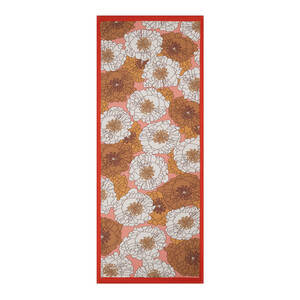 Red Cream Hydrangea Print Tencel Scarf - Thumbnail