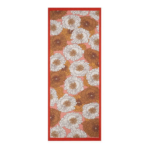 Red Cream Hydrangea Print Tencel Scarf