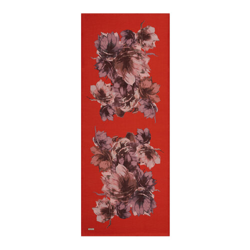 Red Florescence Print Tencel Scarf