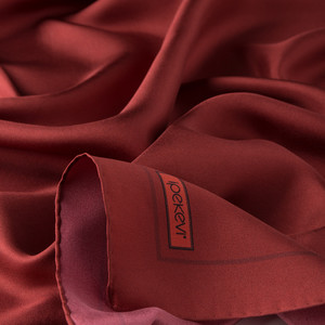 Red Frame Silk Twill Scarf - Thumbnail