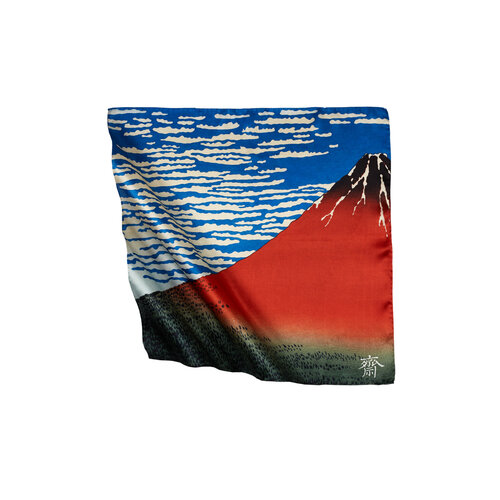 Red Fuji Satin Silk Pocket Square
