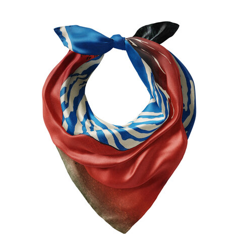 Red Fuji Satin Silk Pocket Square