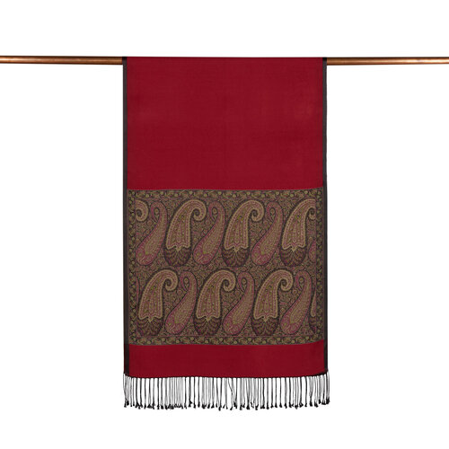 Red Jacquard Hand Woven Prime Silk Scarf