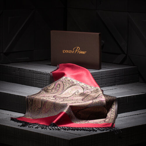 Red Jacquard Hand Woven Prime Silk Scarf