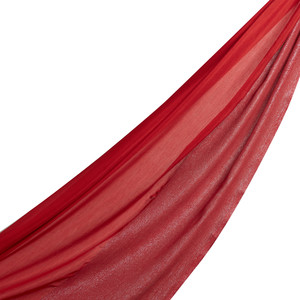 Red Lurex Cotton Silk Scarf - Thumbnail