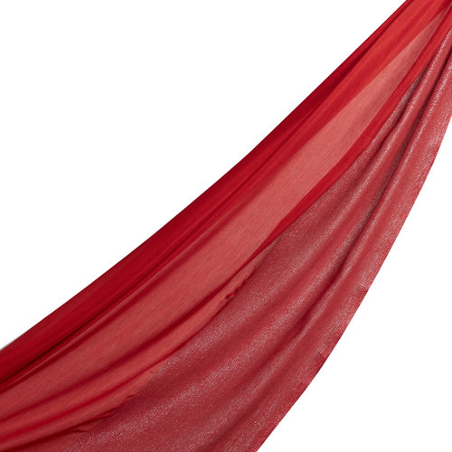 Red Lurex Cotton Silk Scarf
