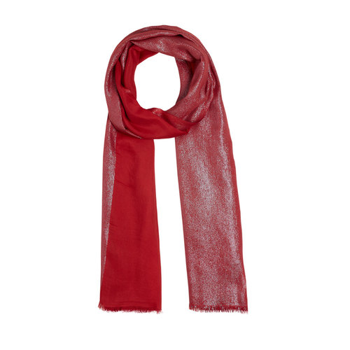 Red Lurex Cotton Silk Scarf