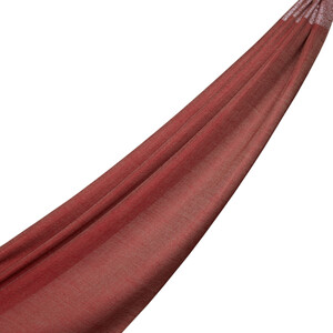 Red Lurex Farba Wool Silk Scarf - Thumbnail