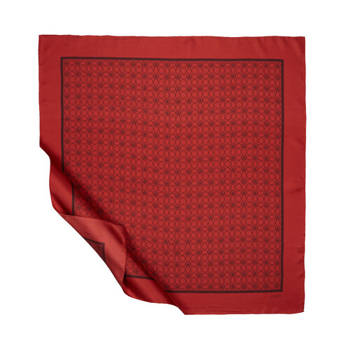 Red Mini Seljuk Monogram Silk Twill Scarf