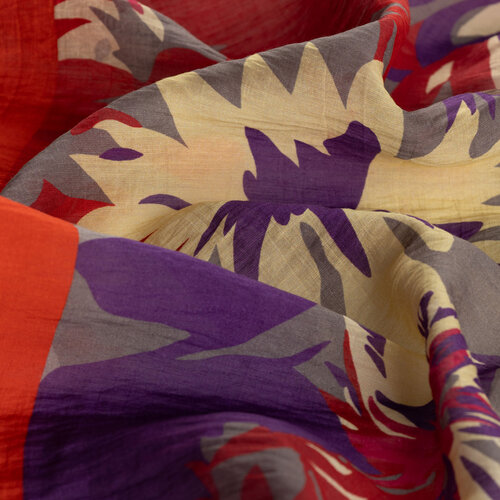 Red Nihavent Print Tencel Scarf
