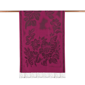 Red Pansy Nev Garden Jacquard Silk Scarf - Thumbnail