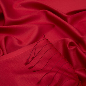 ipekevi - Red Plain Silk Scarf (1)