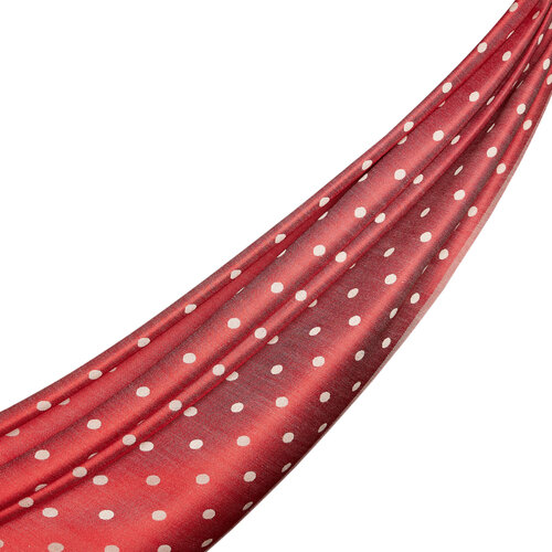 Red Polka Dot Silk Scarf