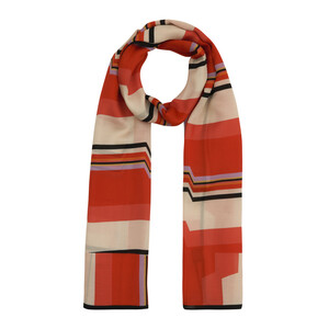 Red Powder Enigma Cotton Rayon Scarf - Thumbnail