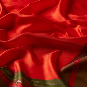Red Riding Twill Silk Scarf - Thumbnail