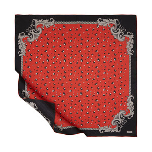 Red Samatya Twill Silk Scarf - Thumbnail