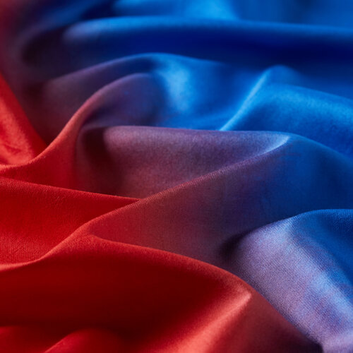 Red Sax Blue Plain Gradient Silk Scarf