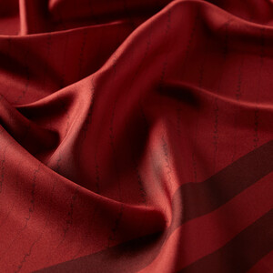 Red Signature Silk Twill Scarf - Thumbnail